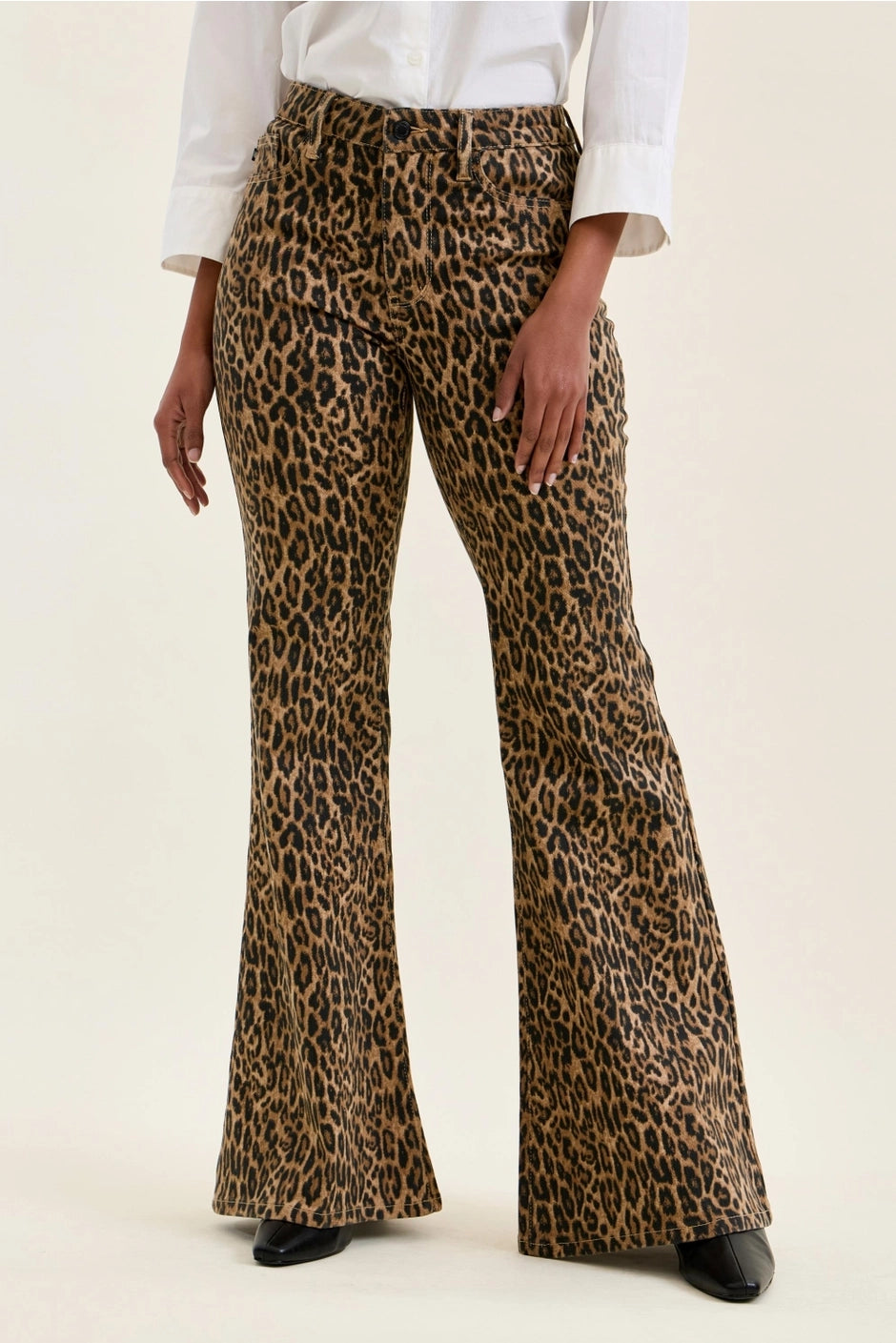 Jaqueline Flare Print Leopard Luxe Denim
