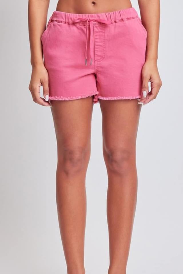 Raspberry Pullon denim shorts