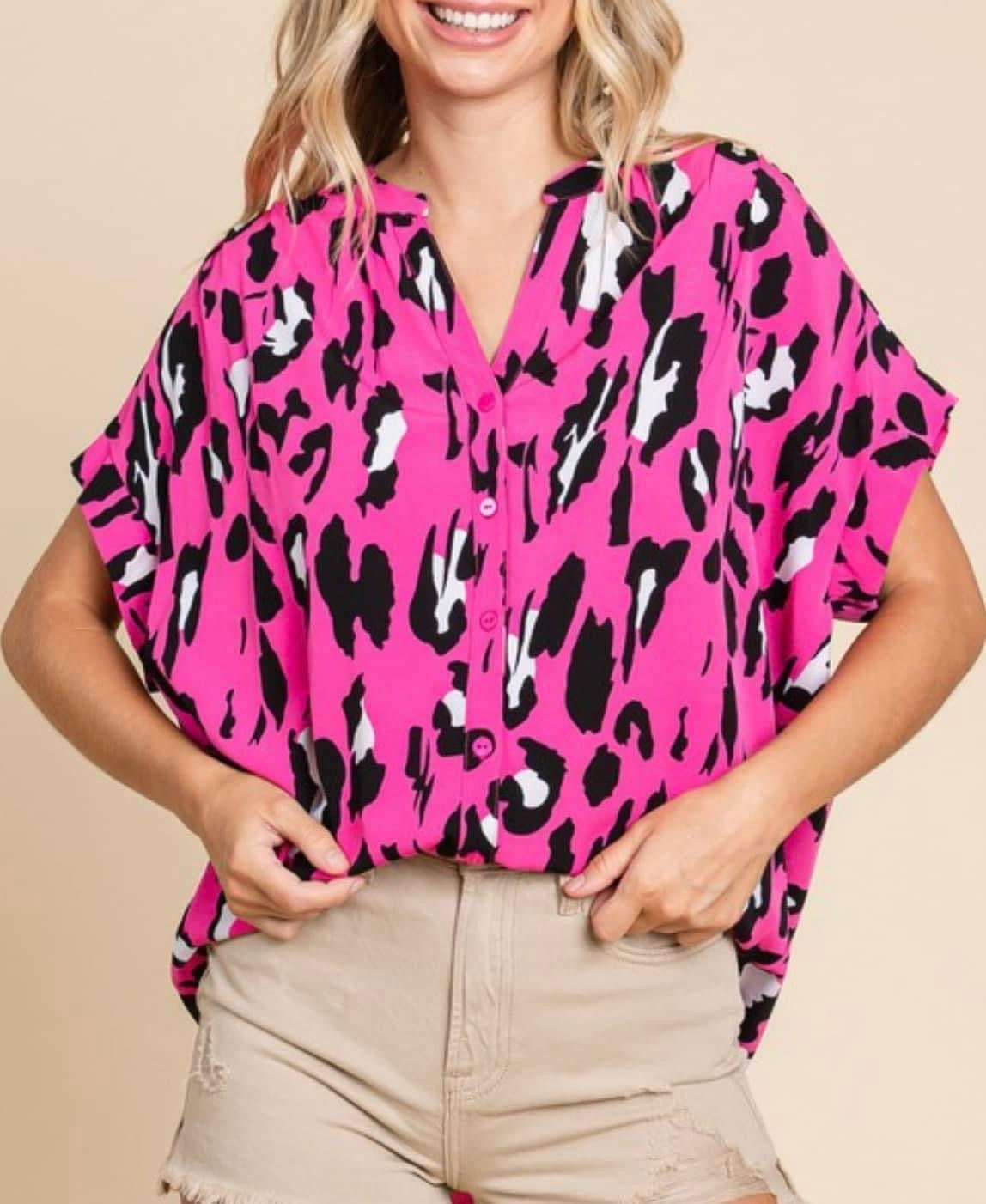 Pink Leopard top