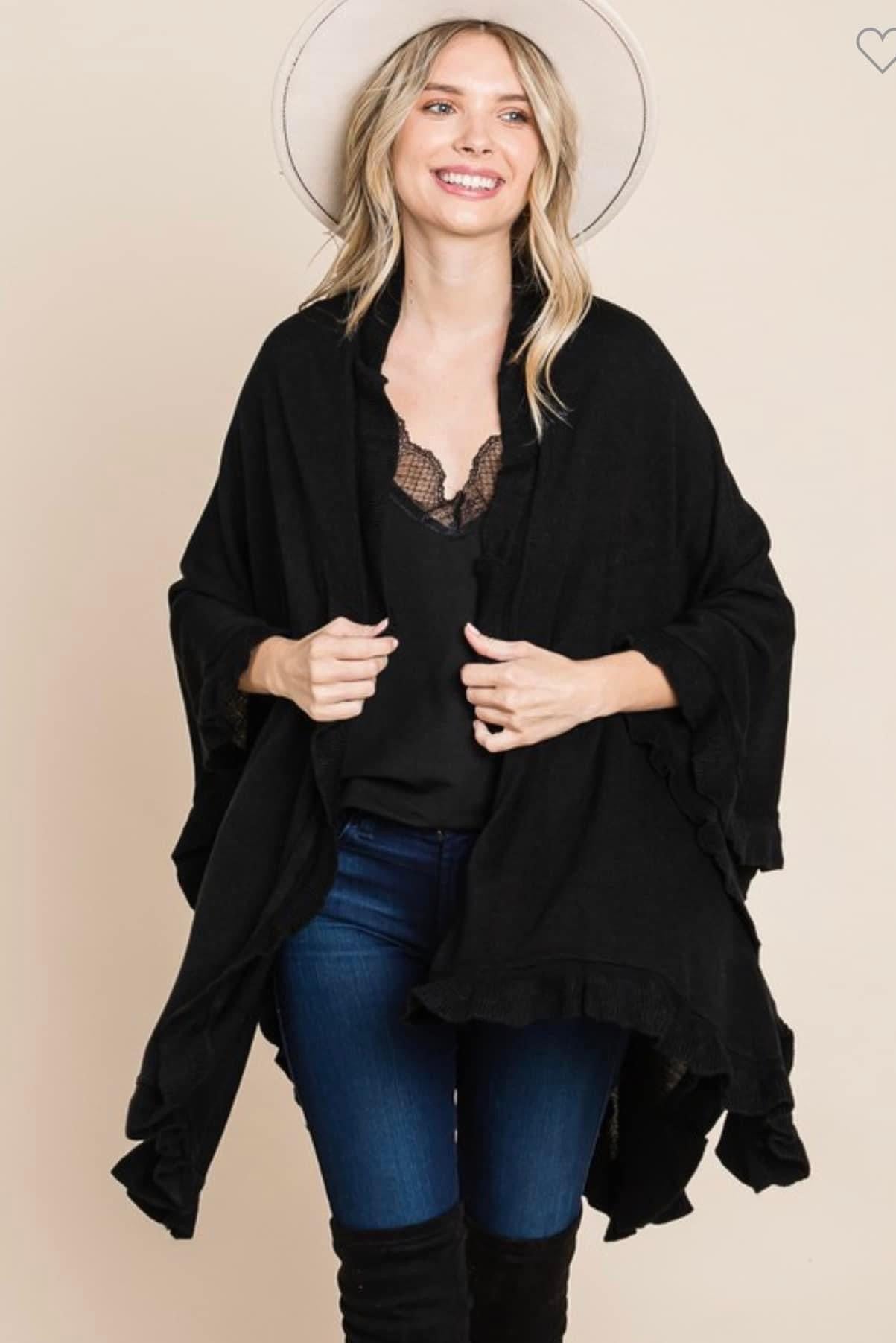 Ruffle Trim Cardigan