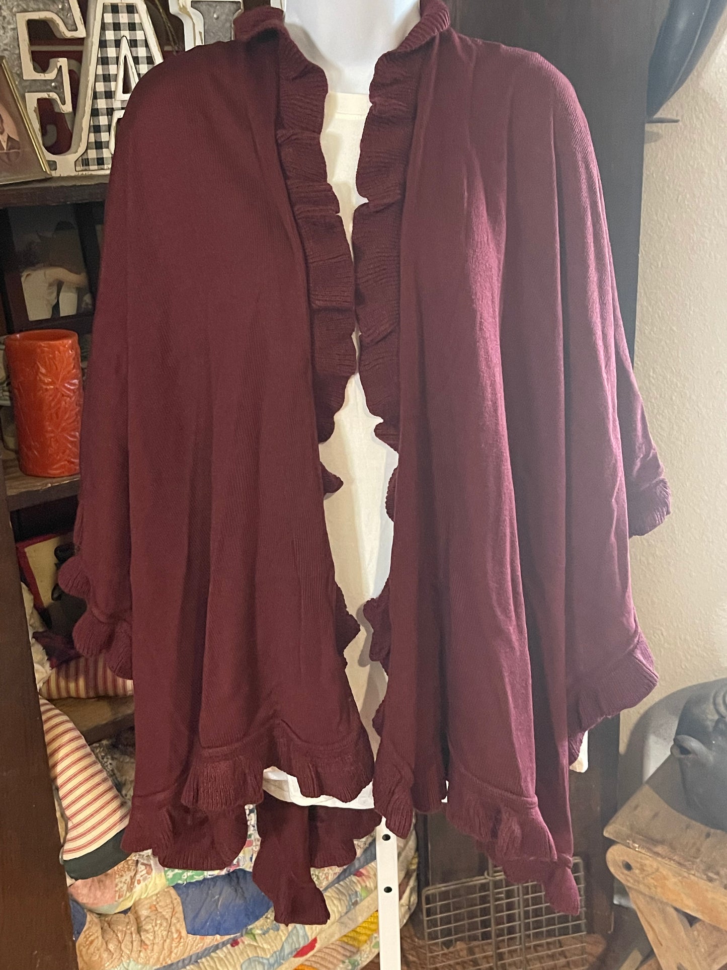 Ruffle Trim Cardigan