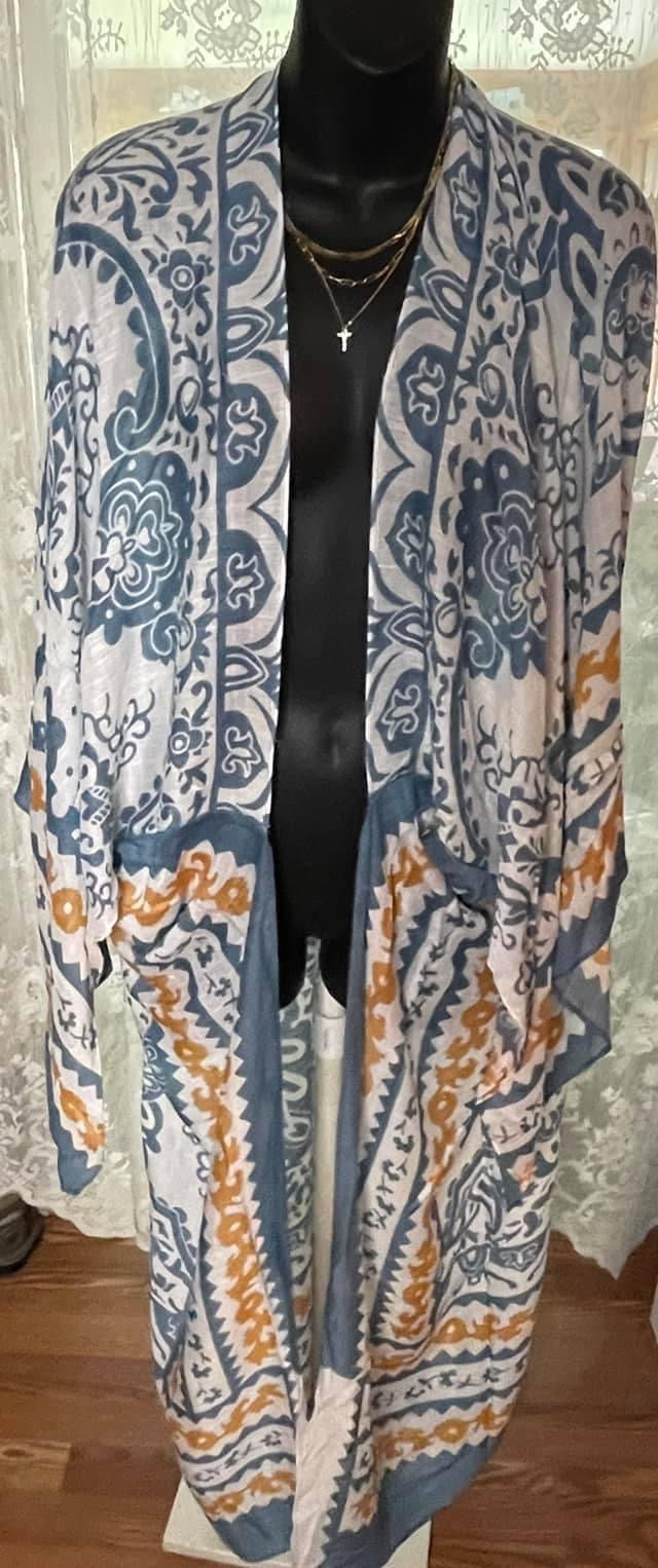 Damask Angel Sleeve Duster