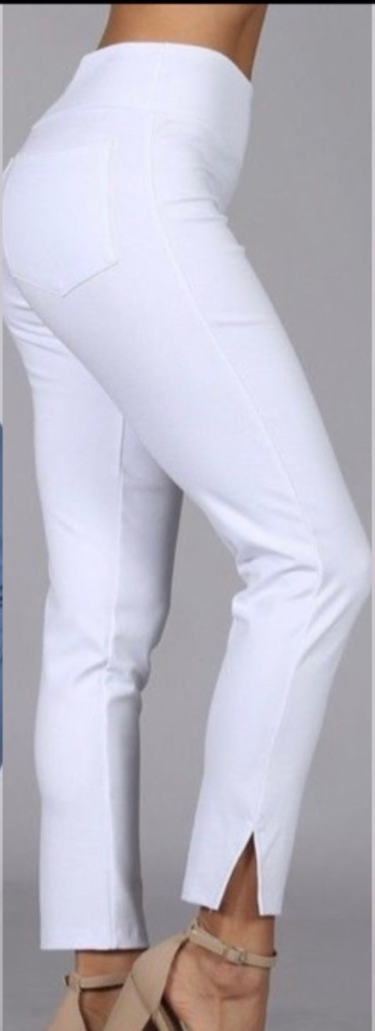 Cropped Capri Pants wIth Slit