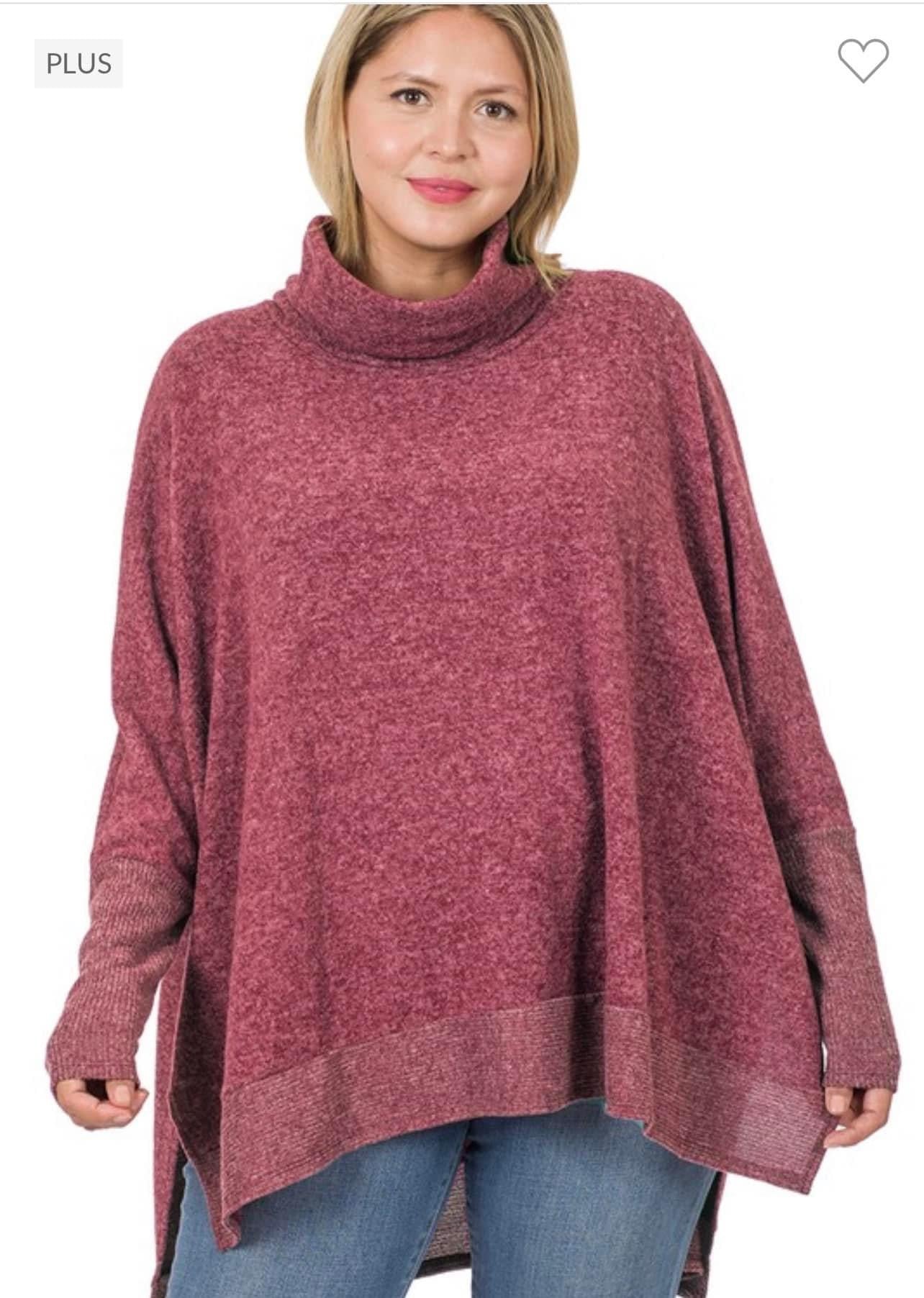 Cowl Neck Poncho Sweater