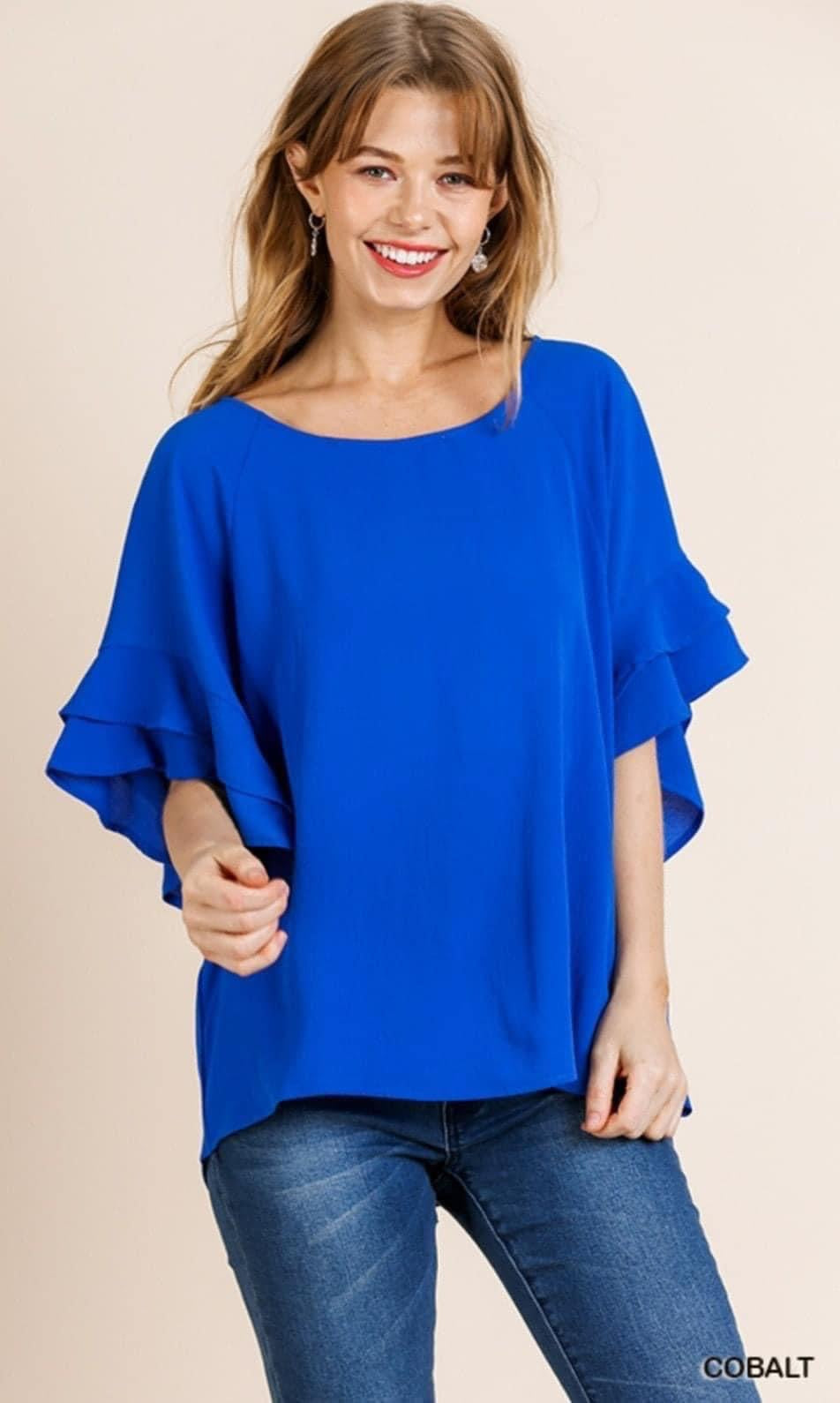 Layered Ruffle Sleeve Top