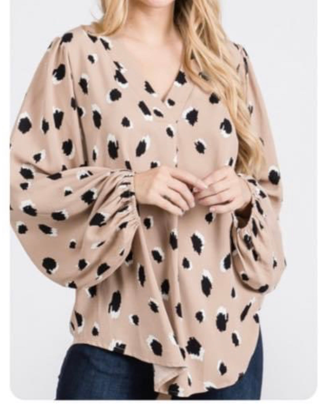Cheetah Print Bubble Sleeve top