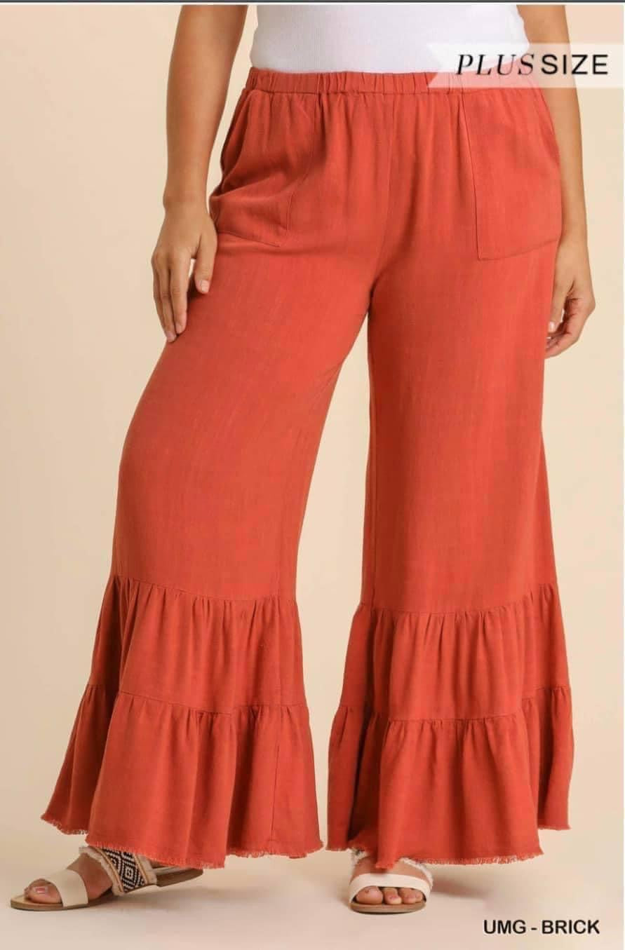 Ruffle wide Leg Pants
