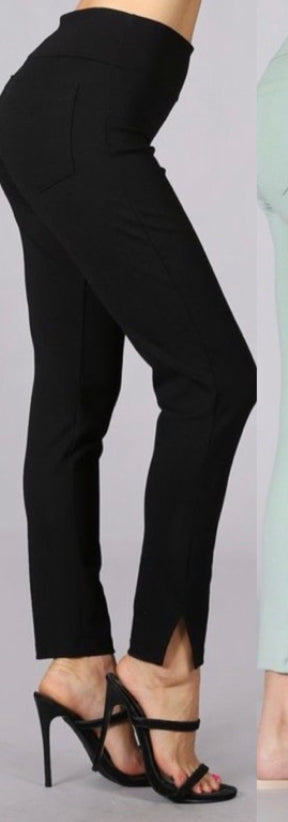 Plus Cropped Capri pants with Slit