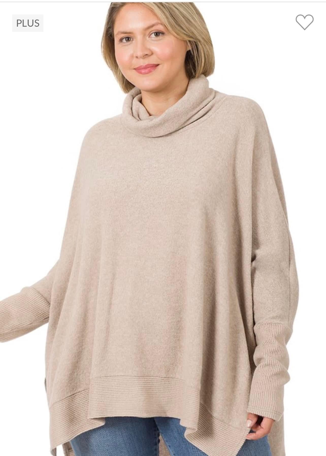 Cowl Neck Poncho Sweater