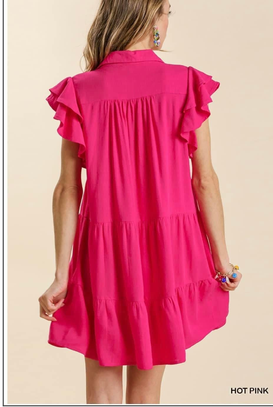 Ruffle Sleeve Tier Dress