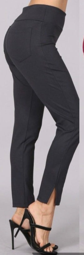 Plus Cropped Capri pants with Slit