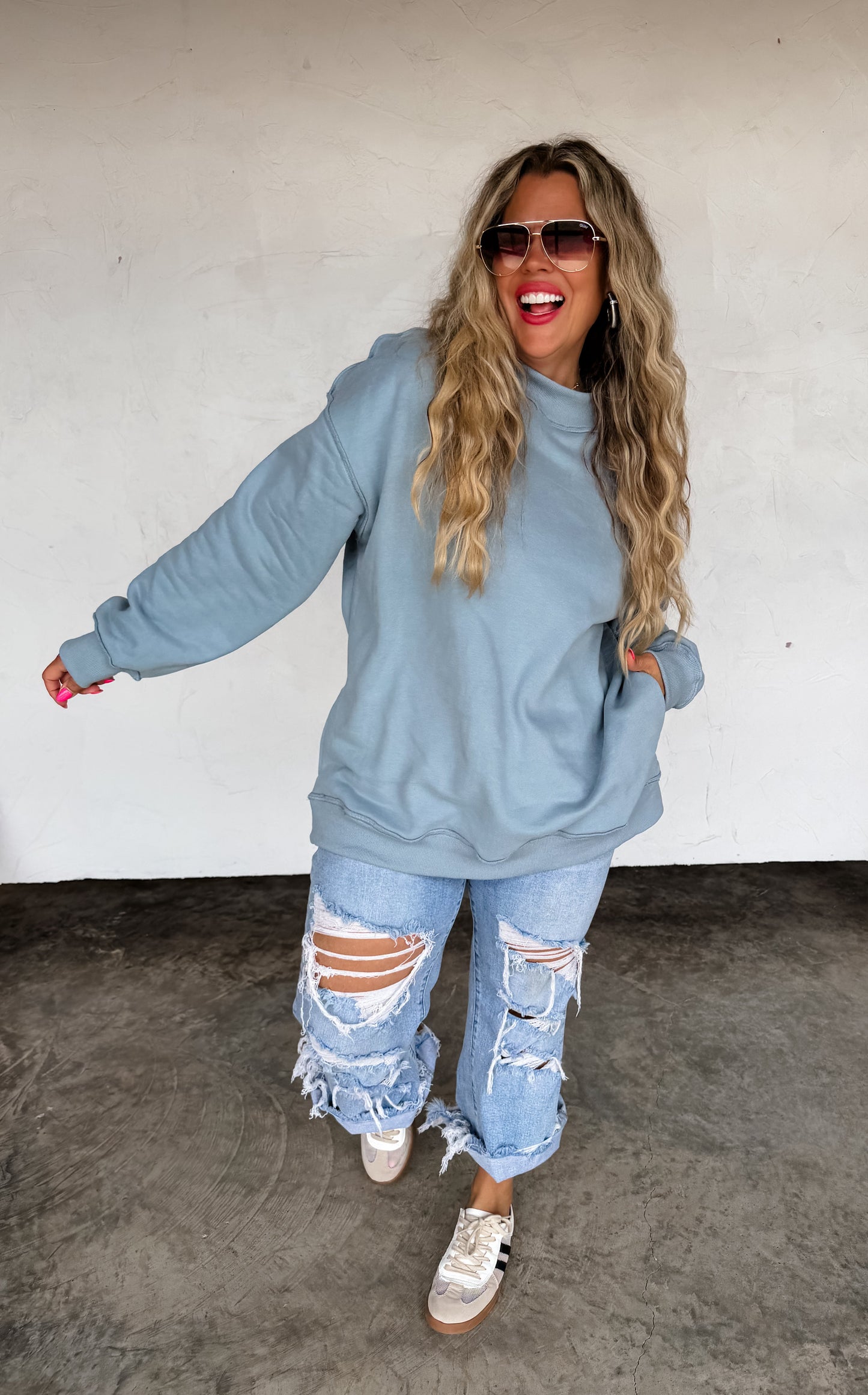 MOCK NECK POCKET PULLOVER