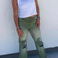 Distressed Olive Jeans