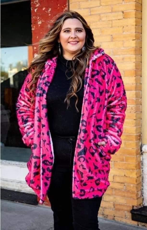 Pink Leopard Sherpa jacket