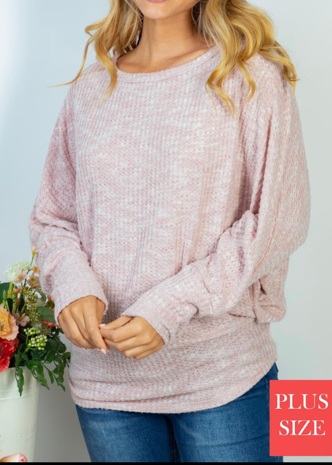 Dusty pink Dolman sleeve sweater