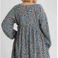 Teal Puff Sleeve Babydoll Dress