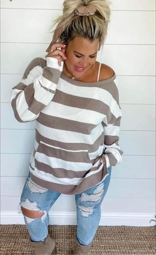 One Shoulder Striped top