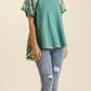 Emerald Frayed Hem Top