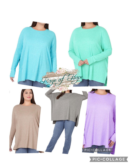 Ribbed long sleeve top